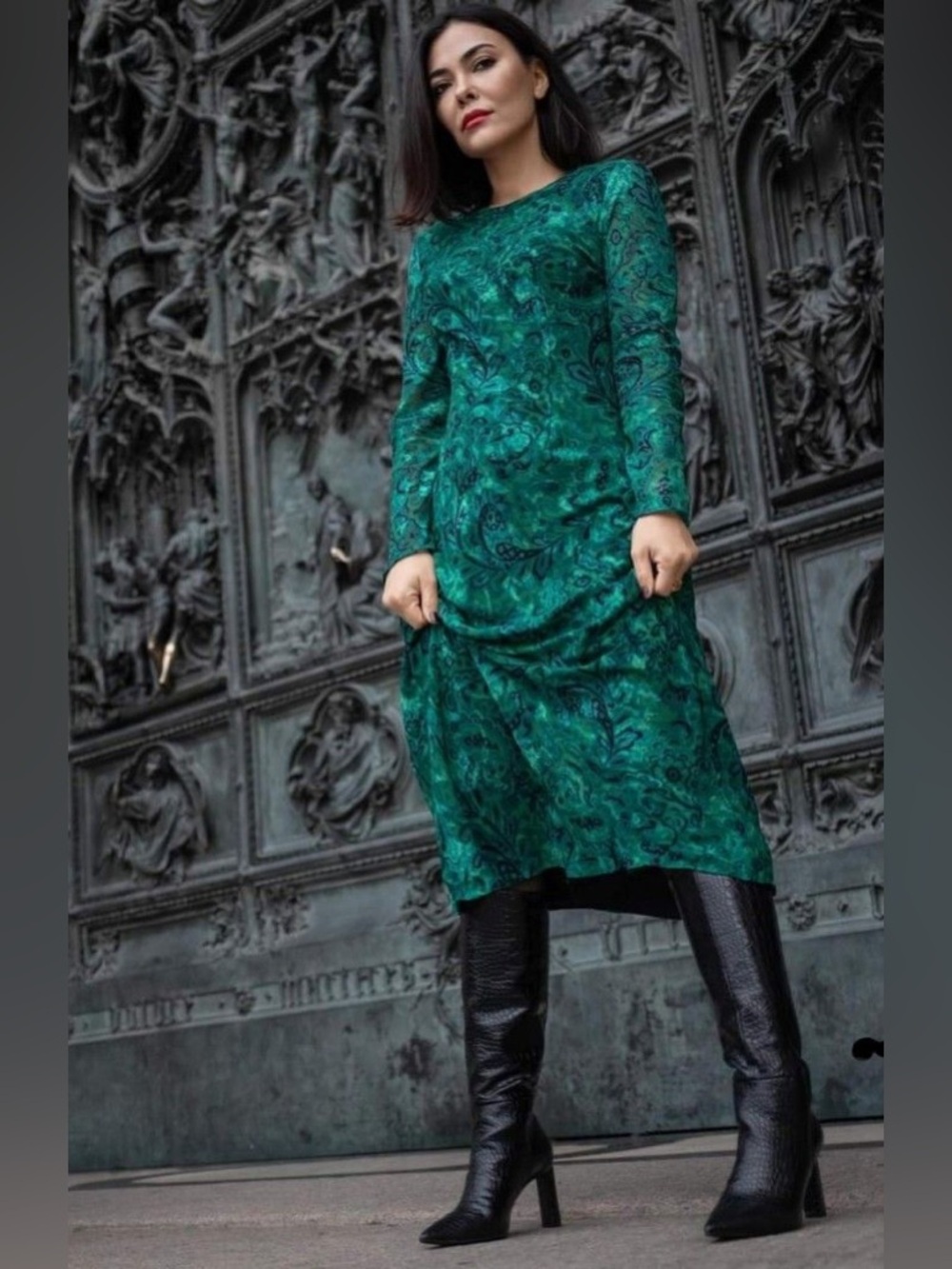 Zara fitted printed dress
